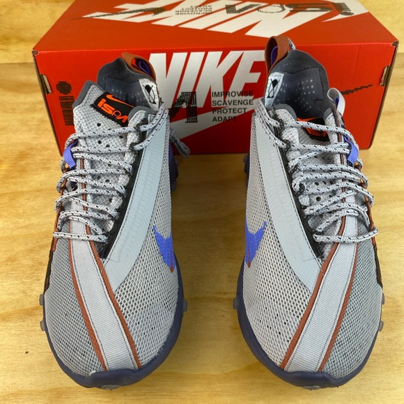 Nike React ISPA Wolf Grey Sapphire Dusty Peach - Picture 2 of 8